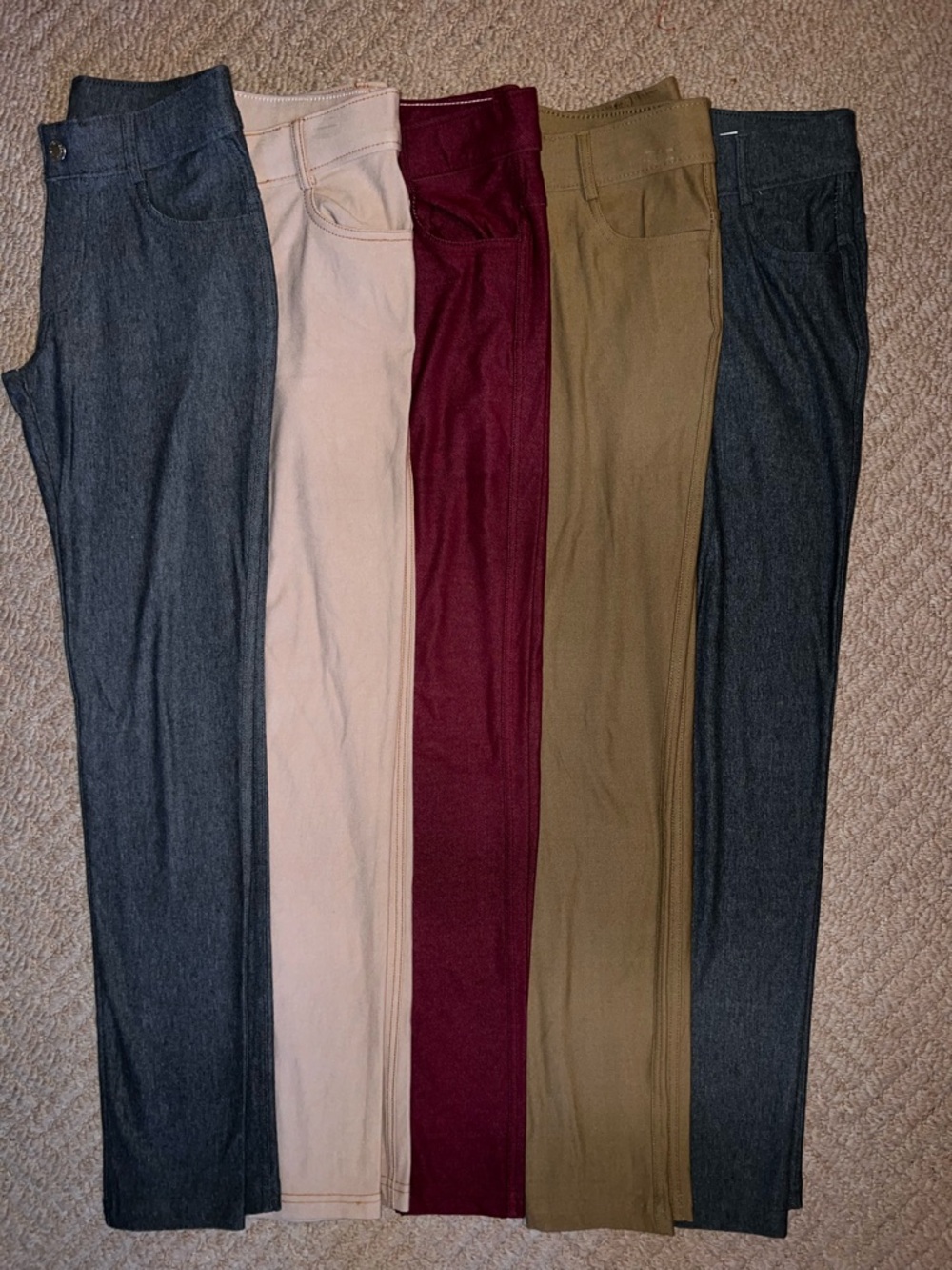 Yelete Women’s Leggings in Cream, Burgundy, Tan, and Gray (2)